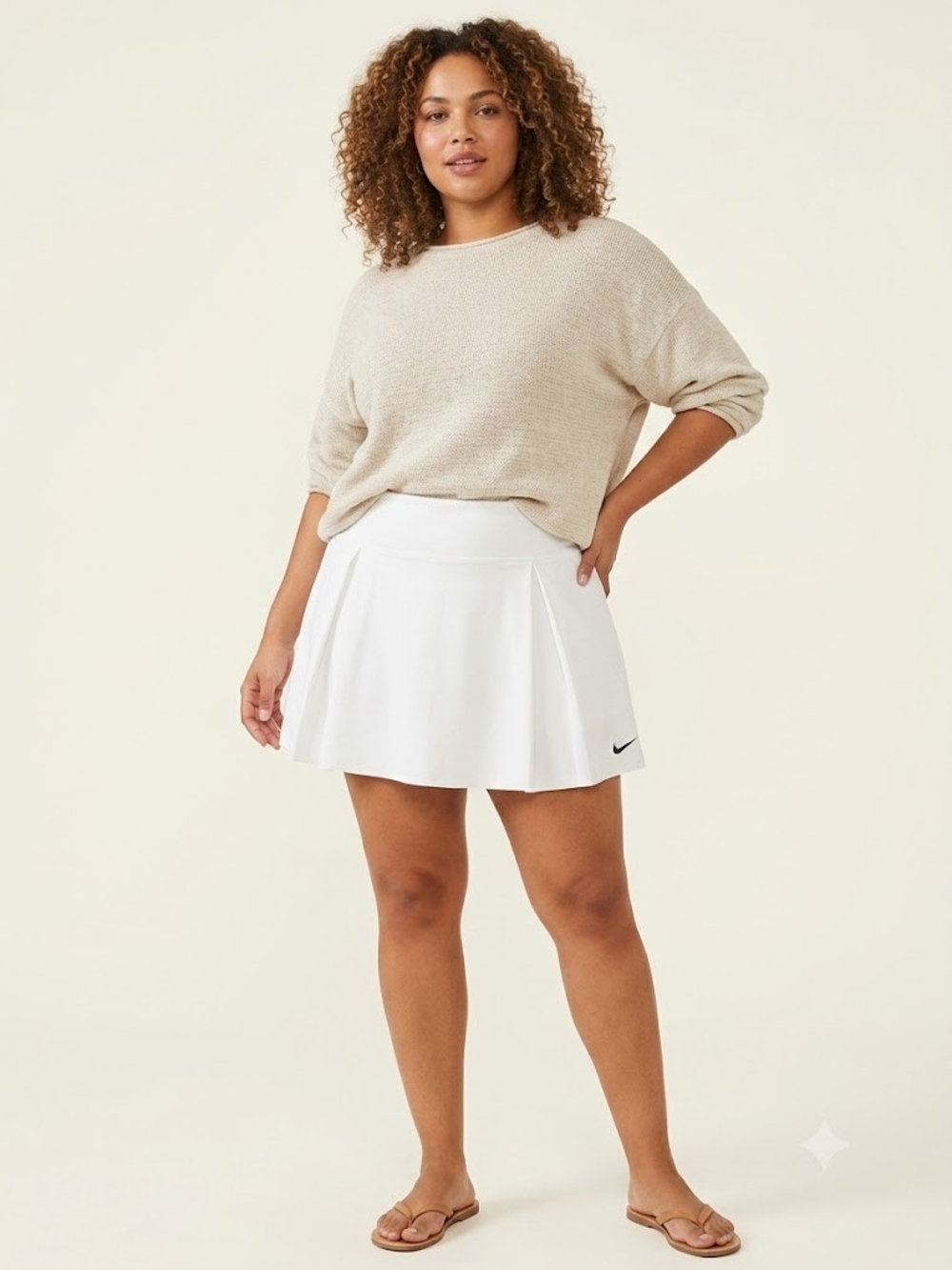 Nike Dri-Fit Plus White Pleated Skort Country Club Chic Pickleball Golf Tennis